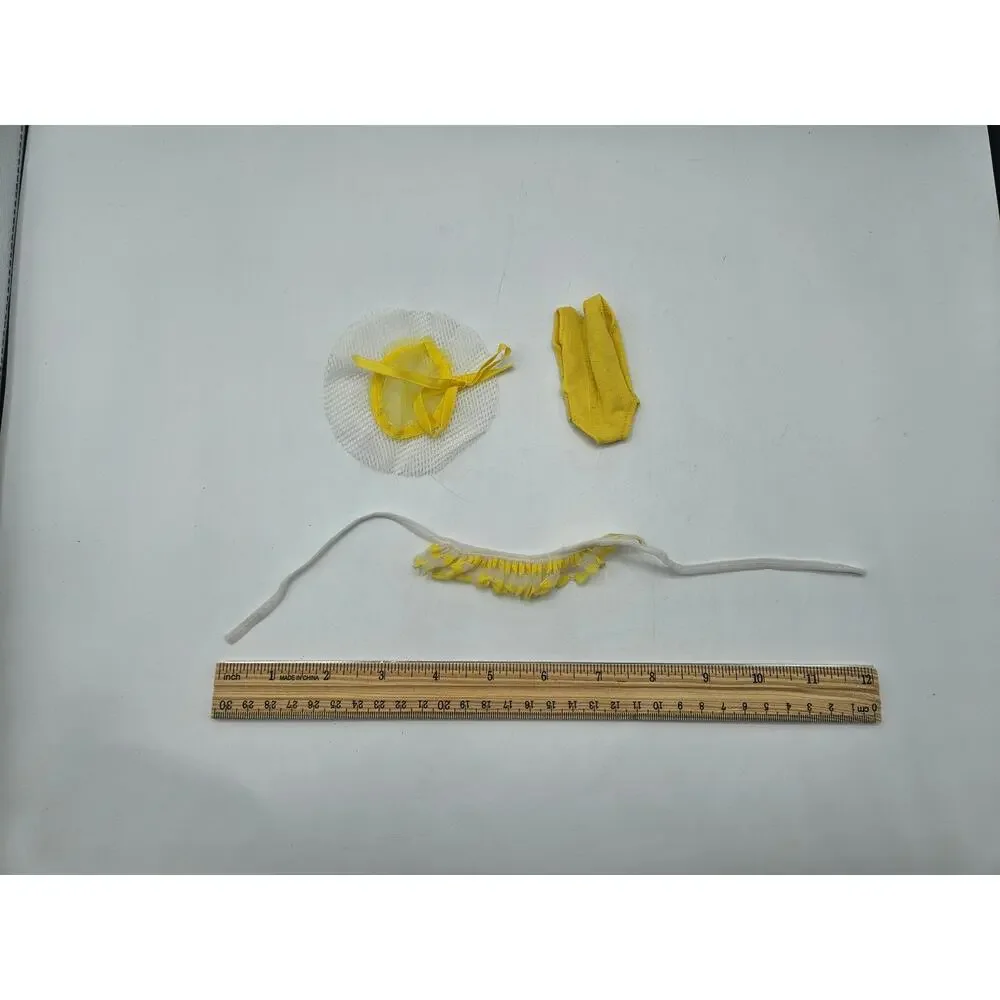 Vintage Fashion Doll Yellow Swimwear Lot 3pc Bikini Trim 11.5